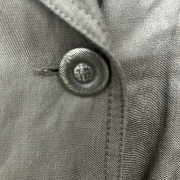 Vtg Y2K Cache Women's Sz M Double Breasted Blazer Short Trench Coat Belted Brown - Picture 13 of 14